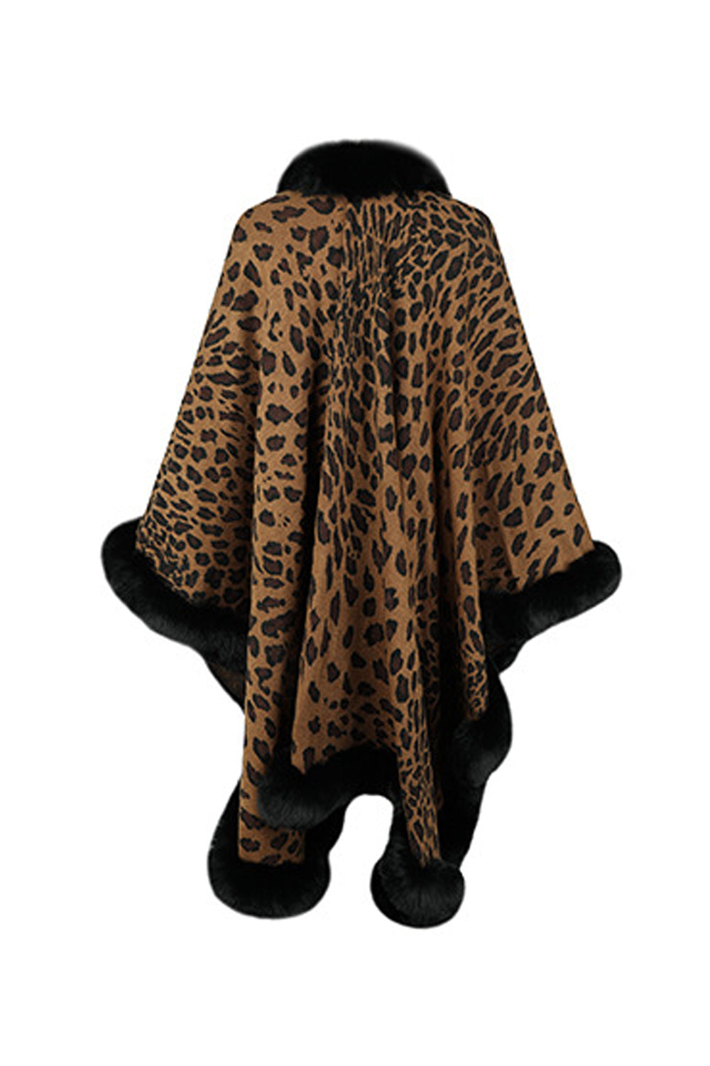 Leopard Open Front Poncho One Size