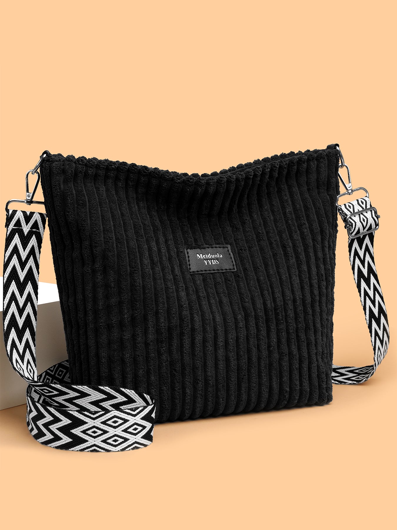 Corduroy Crossbody Removable Strap Bag