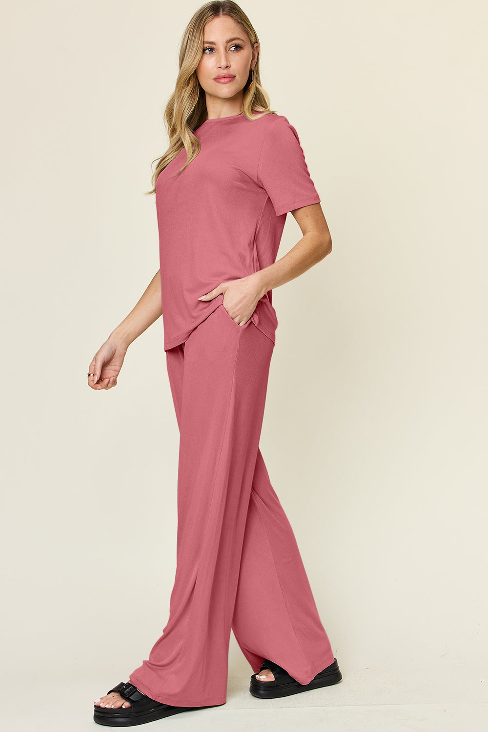 Double Take T-Shirt & Wide Leg Set