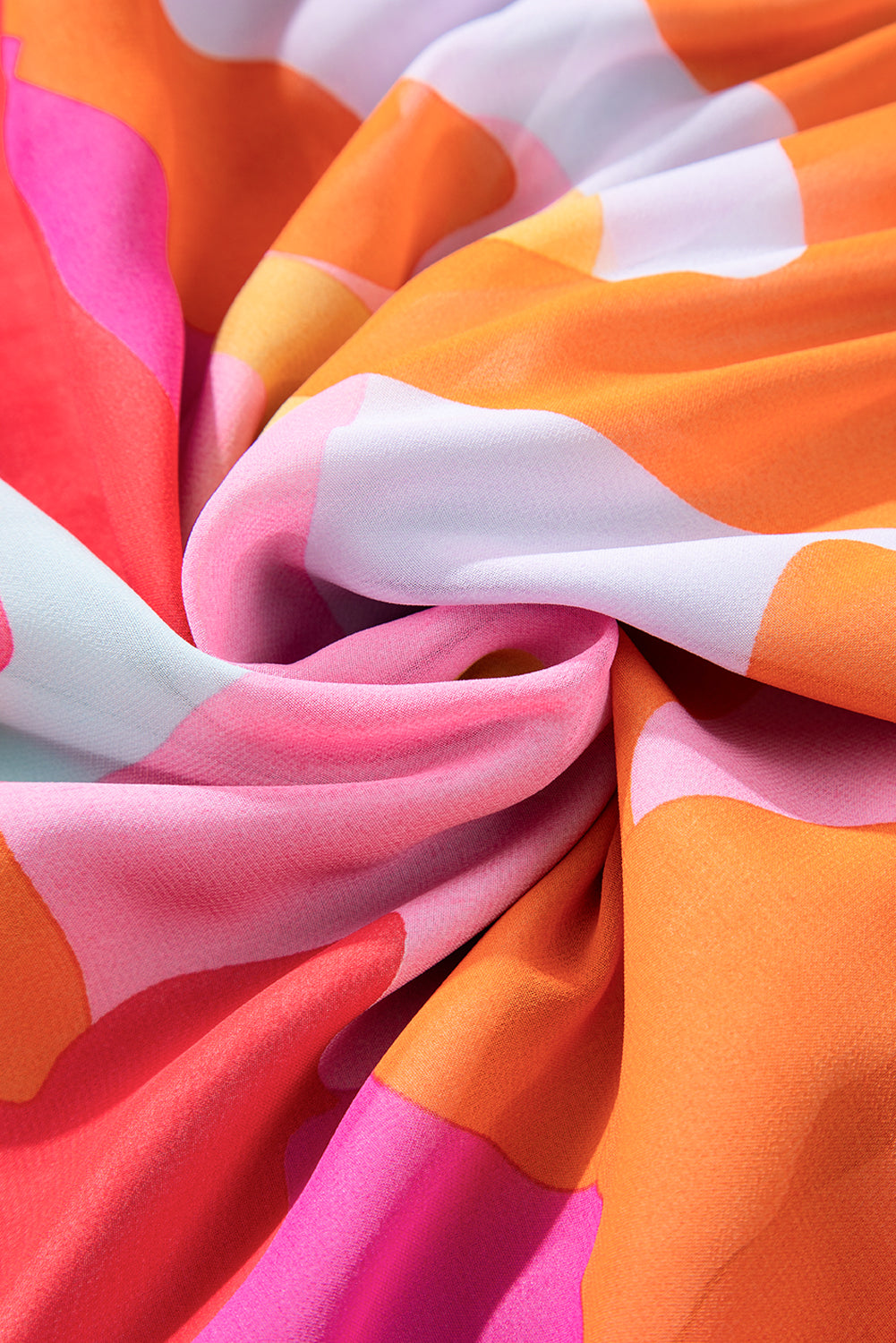 Ruffle Hem Color Block V-Neck Dress