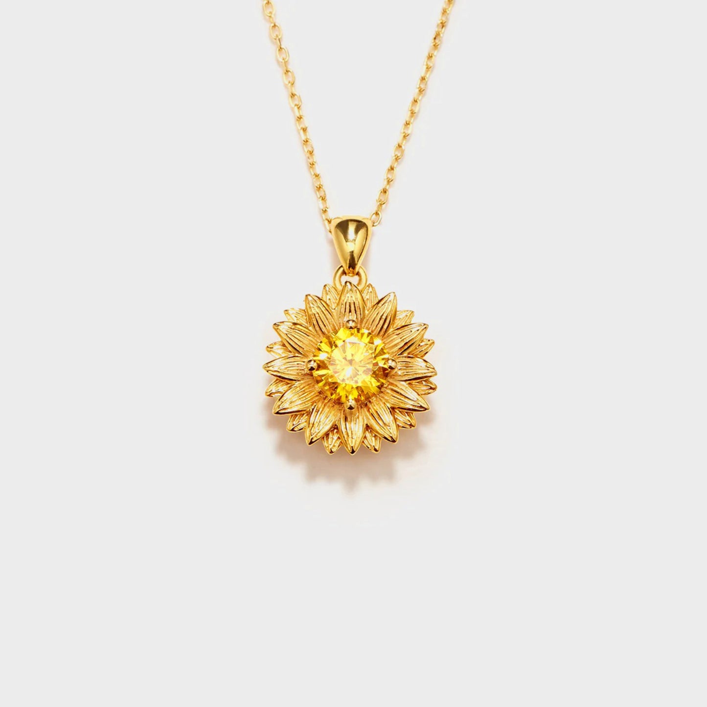 Sunflower 18K Gold Pendant Necklace