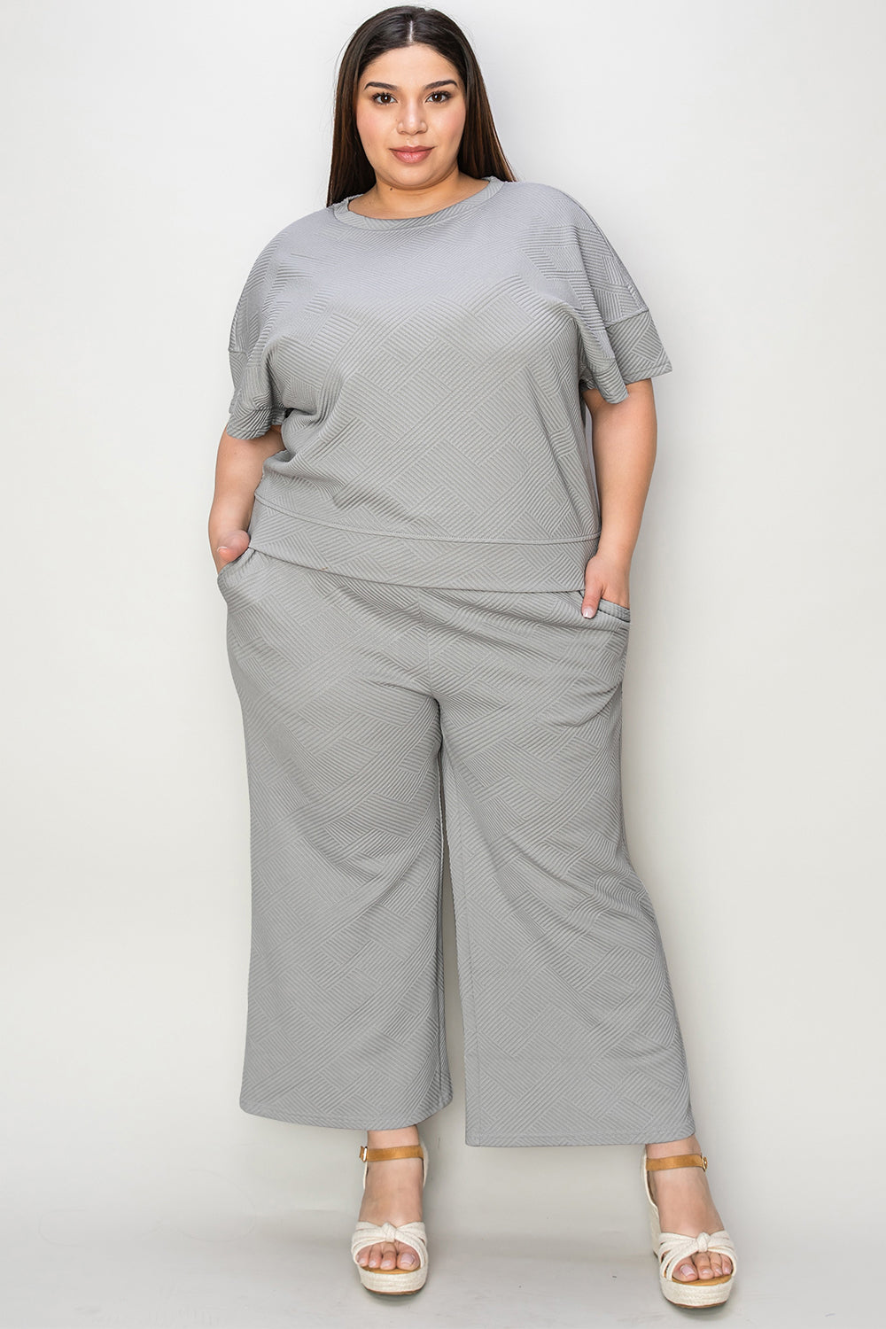 Texture Top & Pants Set - Comfy