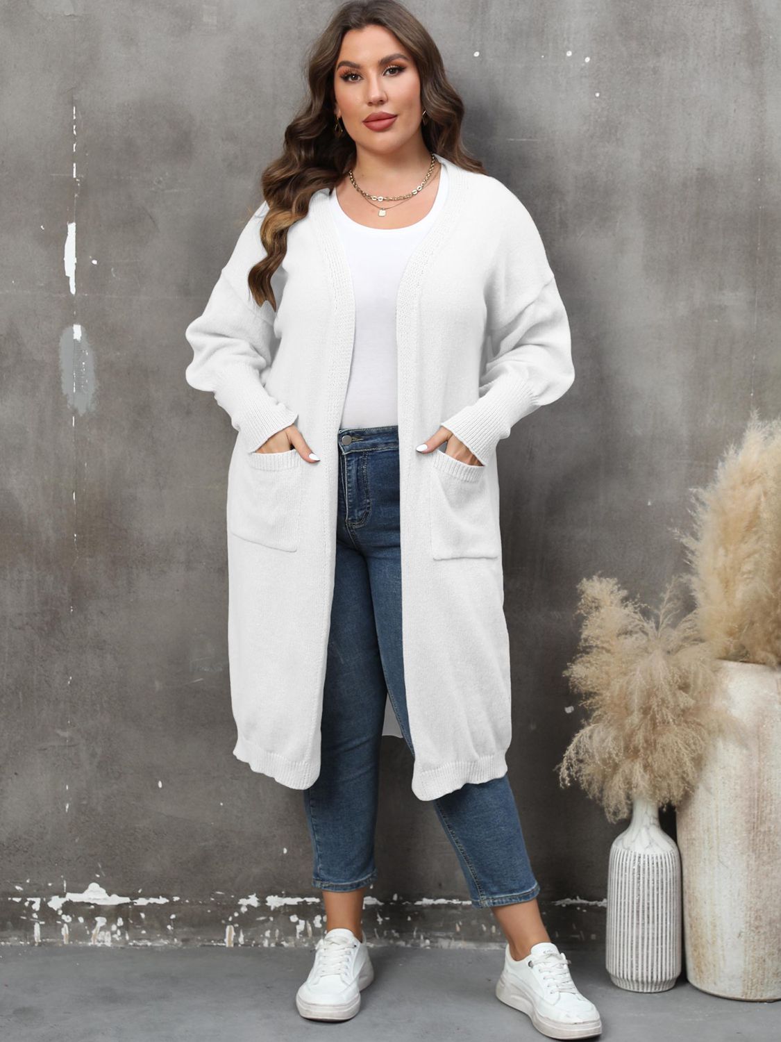 Plus Size Long Sleeve Cardigan