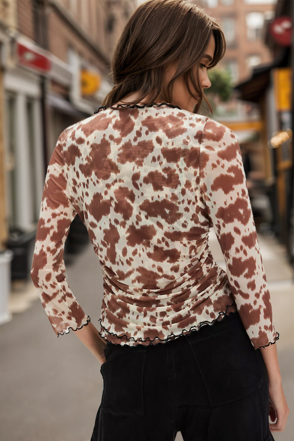 Leopard Print Button Down Casual Top