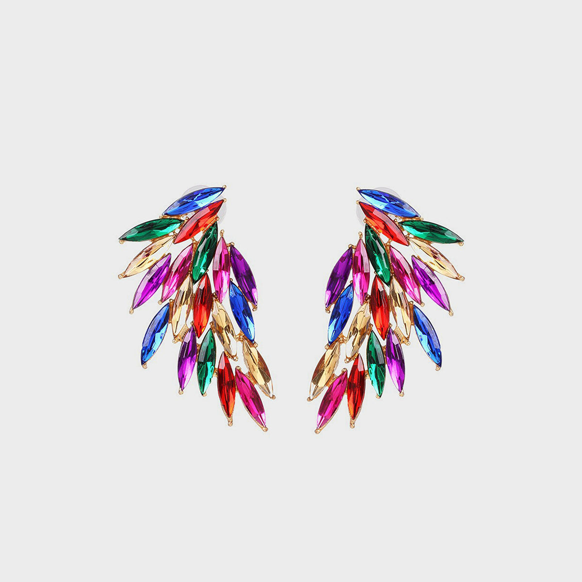 Alloy Acrylic Wing Statement Earrings