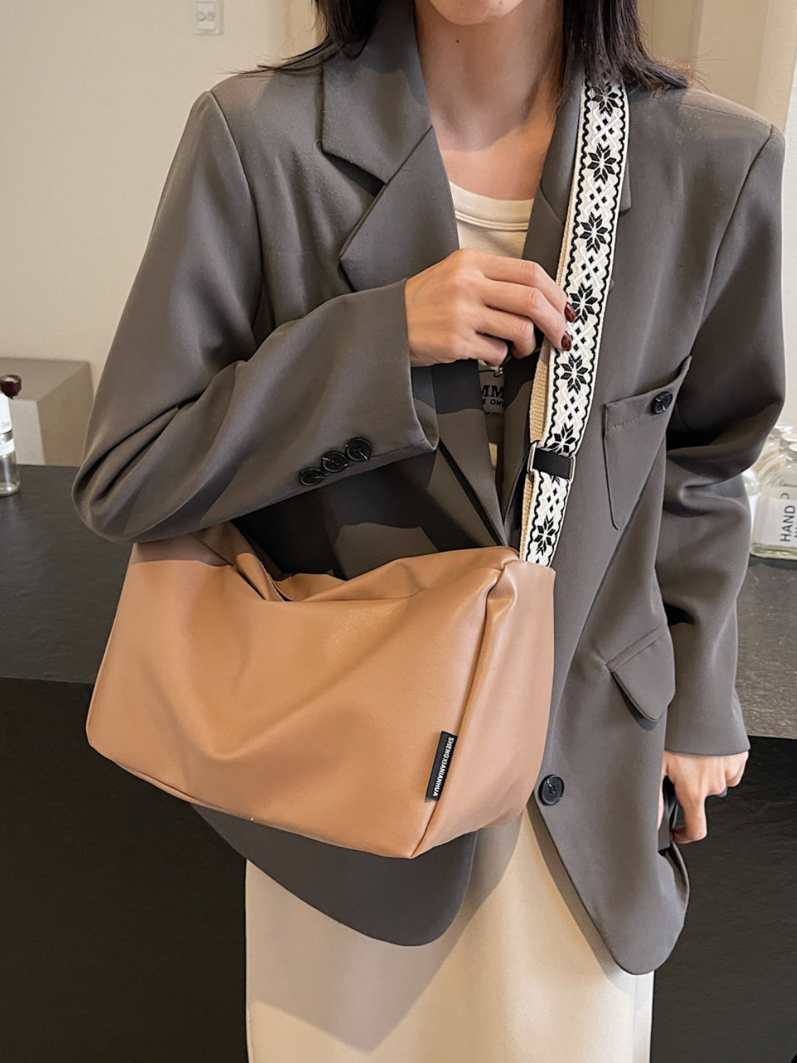 PU Leather Adjustable Crossbody Bag