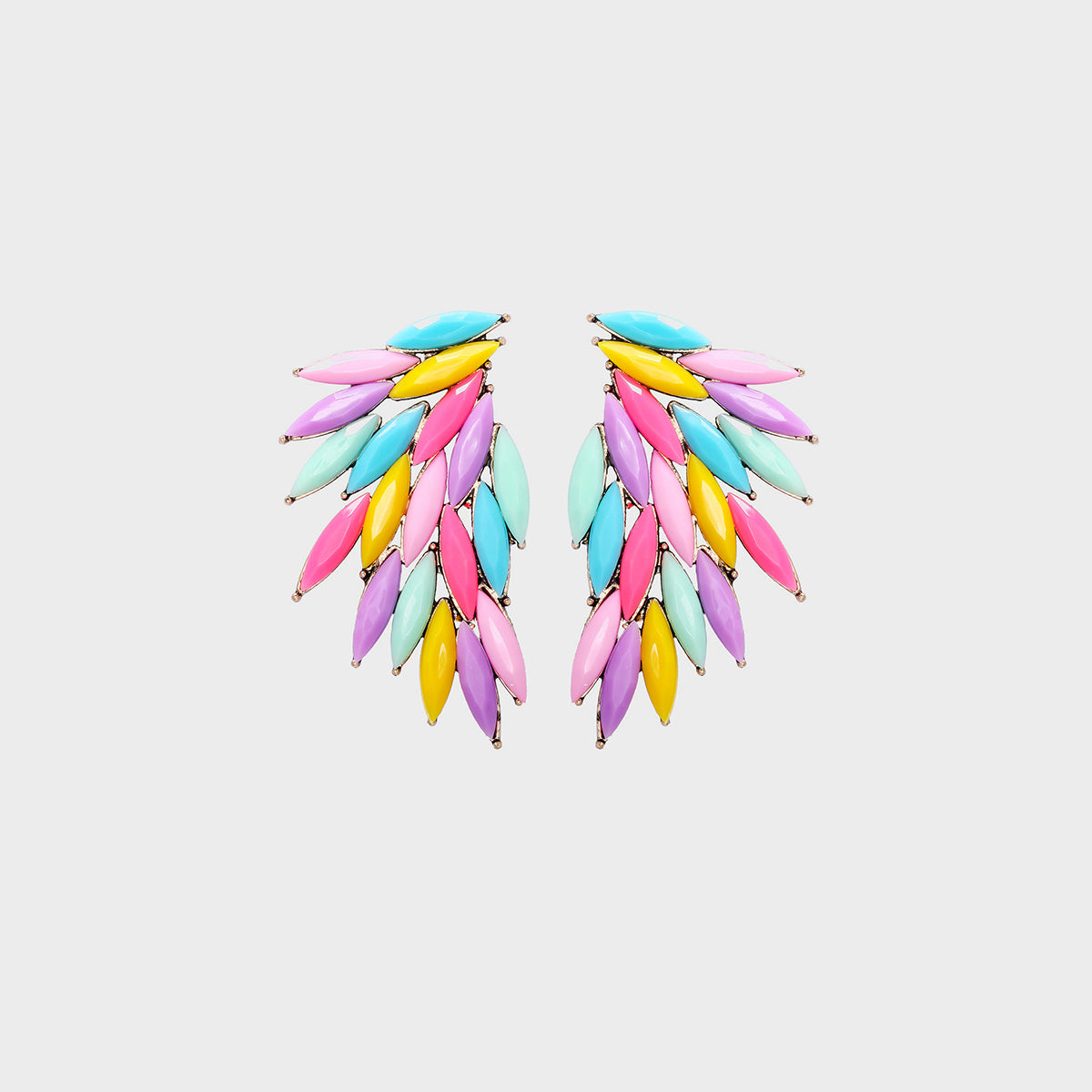 Alloy Acrylic Wing Statement Earrings