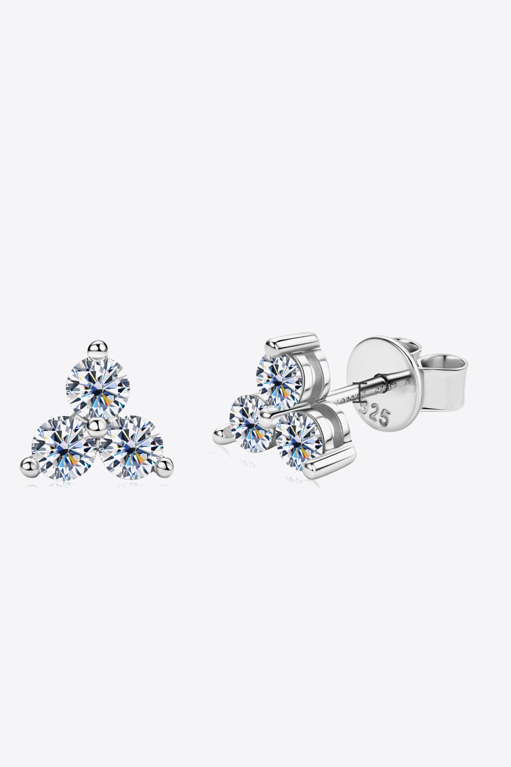 Moissanite Sterling Silver Stud Earrings