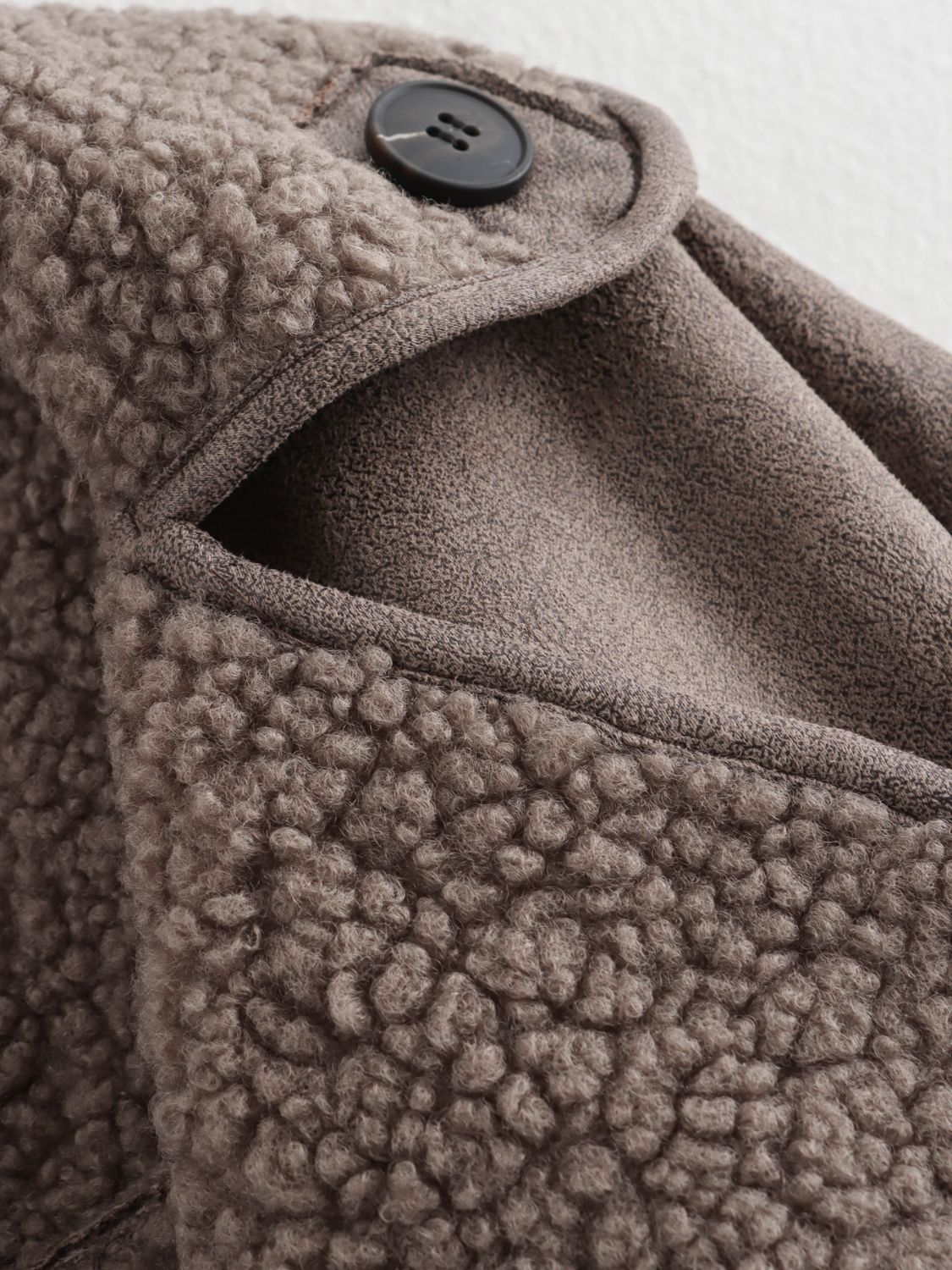 Collared Long Sleeve Plush Jacket