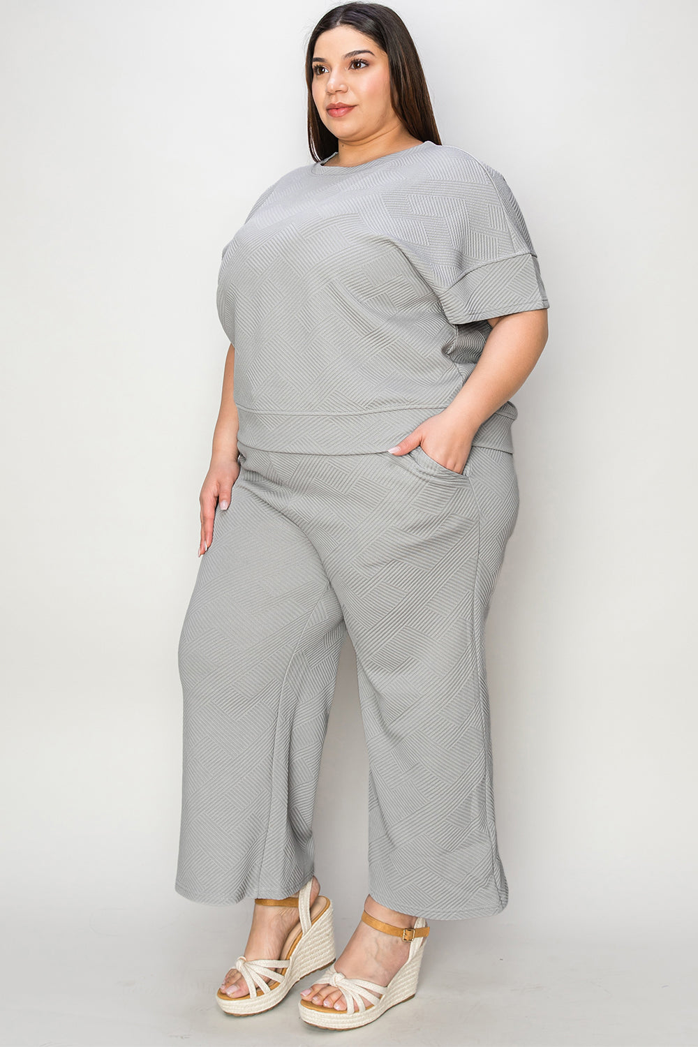 Texture Top & Pants Set - Comfy