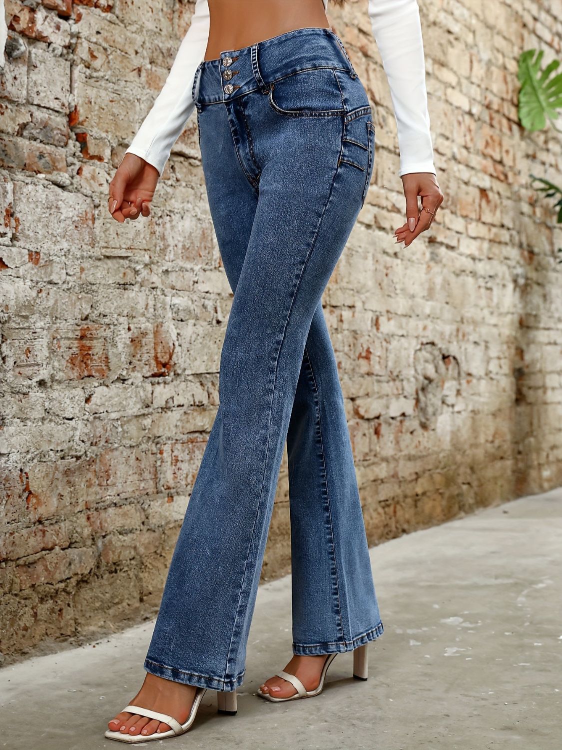 Classic Bootcut Jeans with Pockets