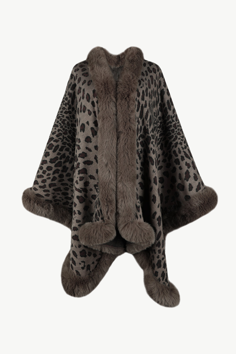 Leopard Open Front Poncho One Size