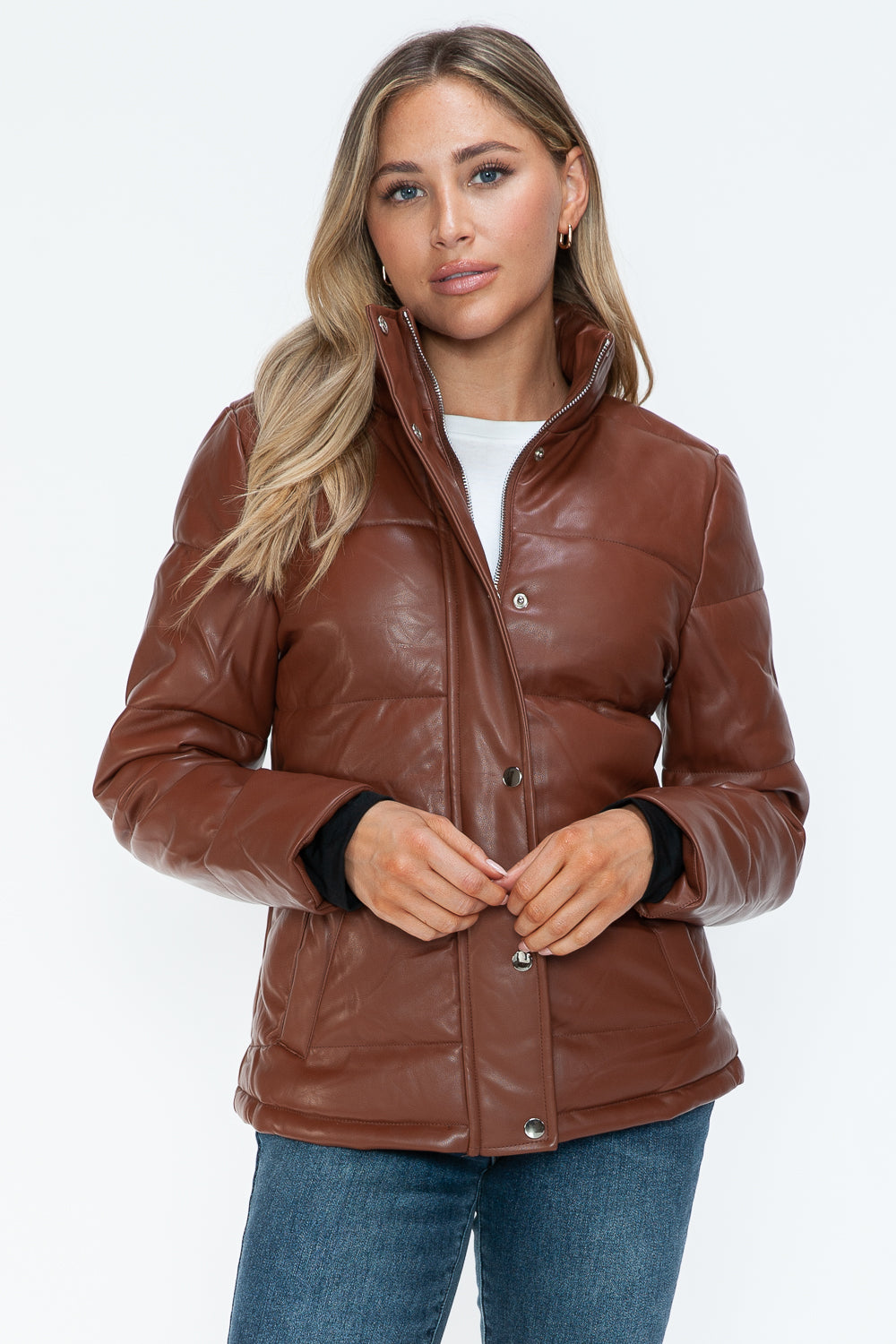 Pocketed Zip Up Turtleneck Puffer