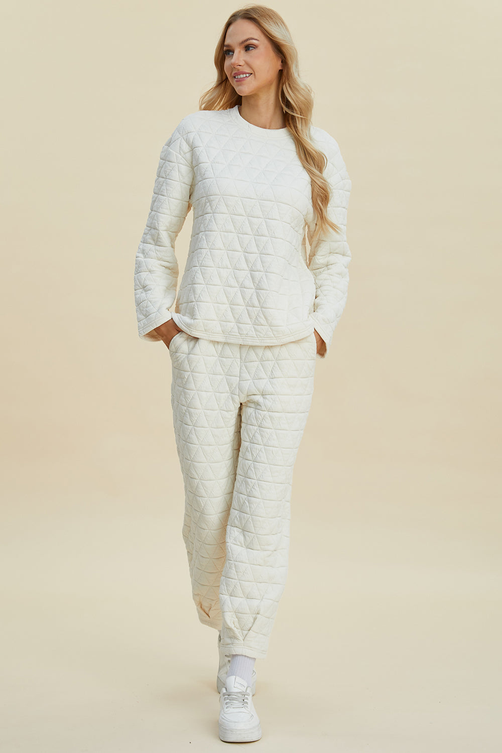 Texture Top & Pants Set - Stylish