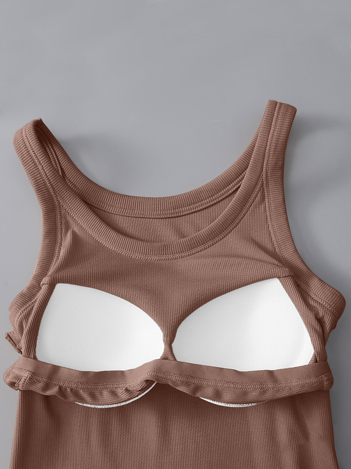 Round Neck Tank with Bra - Support