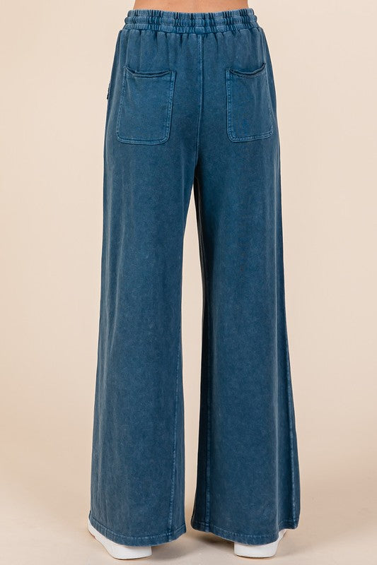 Drawstring Wide Leg Pants - Comfy