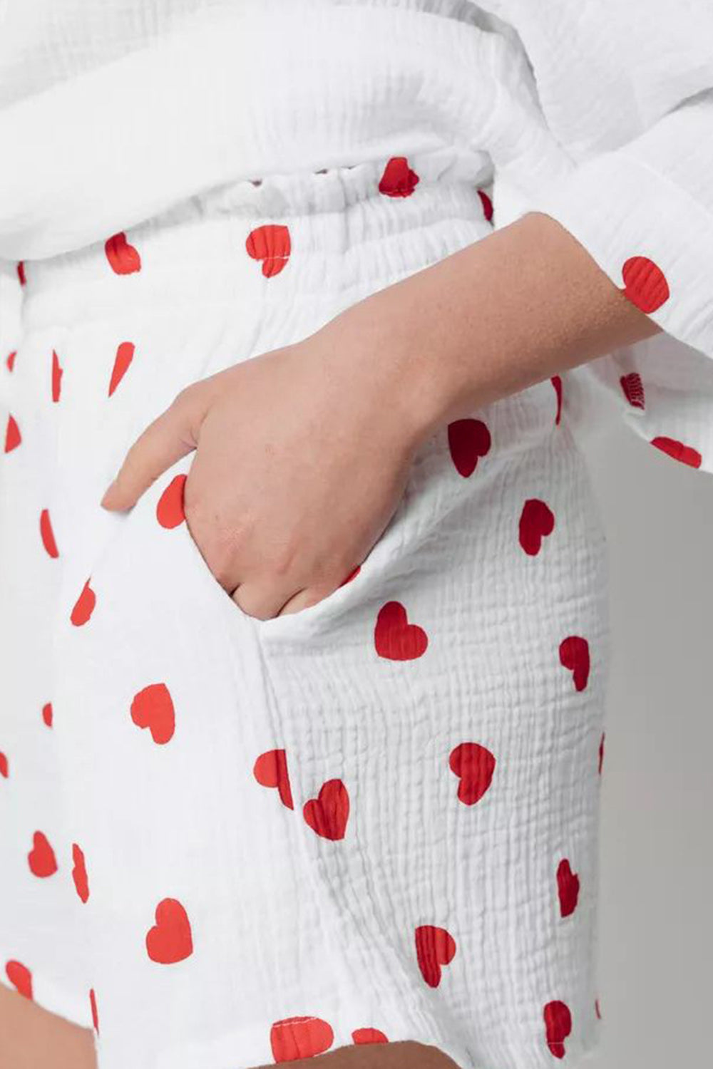 Basic Bae Heart Button Top Shorts Set