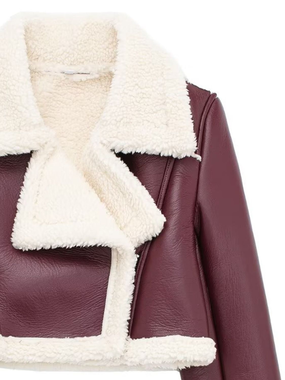 Collared Plush Cropped Jacket