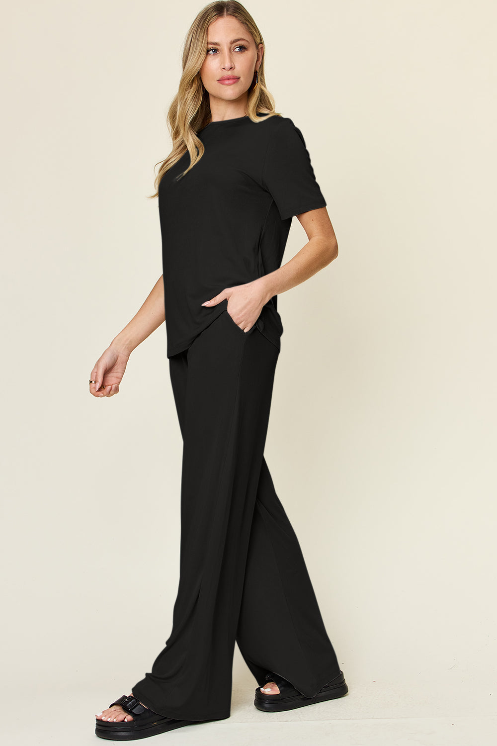 Double Take T-Shirt & Wide Leg Set