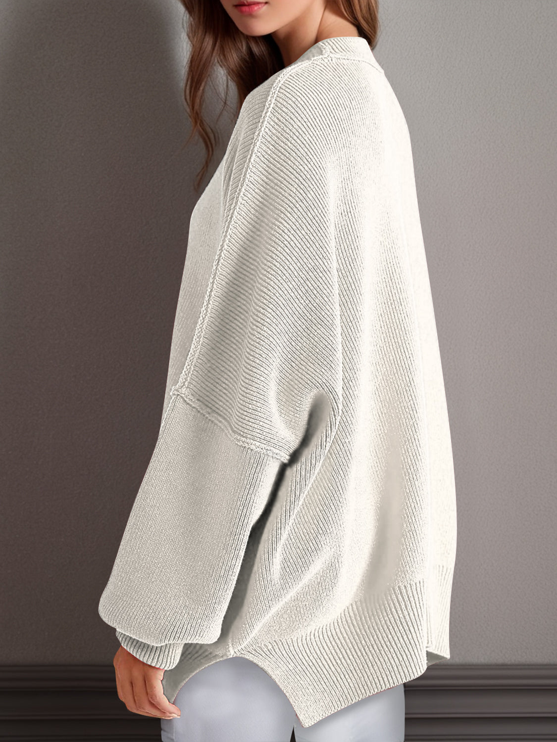 Double Take Side Slit Long Sleeve Top