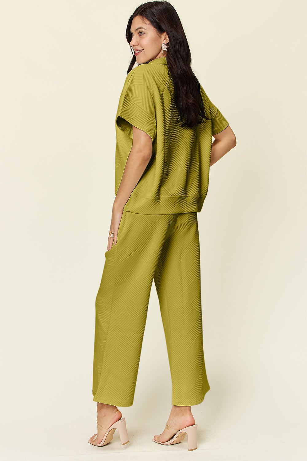 Double Take Half Zip Top & Pants Set