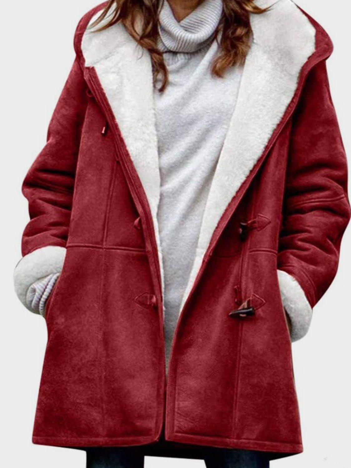 Pocketed Hooded Toggle Jacket