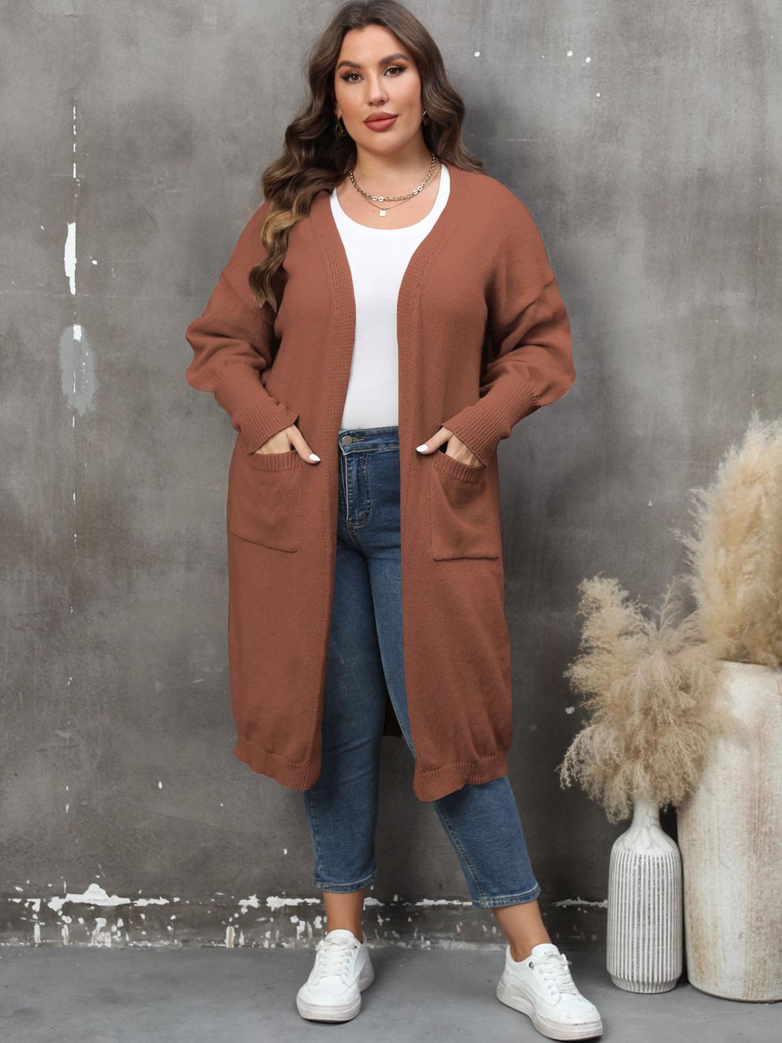 Plus Size Long Sleeve Cardigan