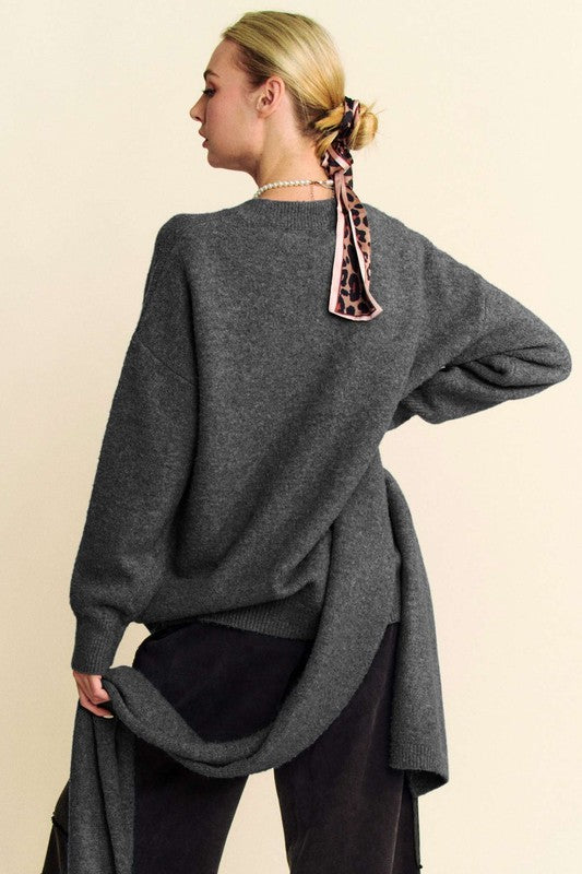 Davi & Dani V-Neck Sweater Scarf Set