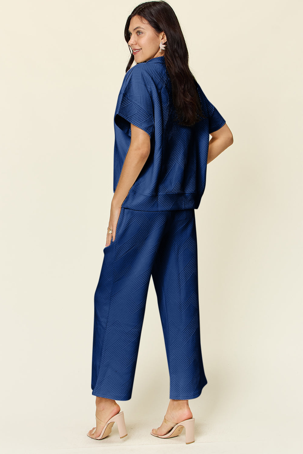 Double Take Half Zip Top & Pants Set