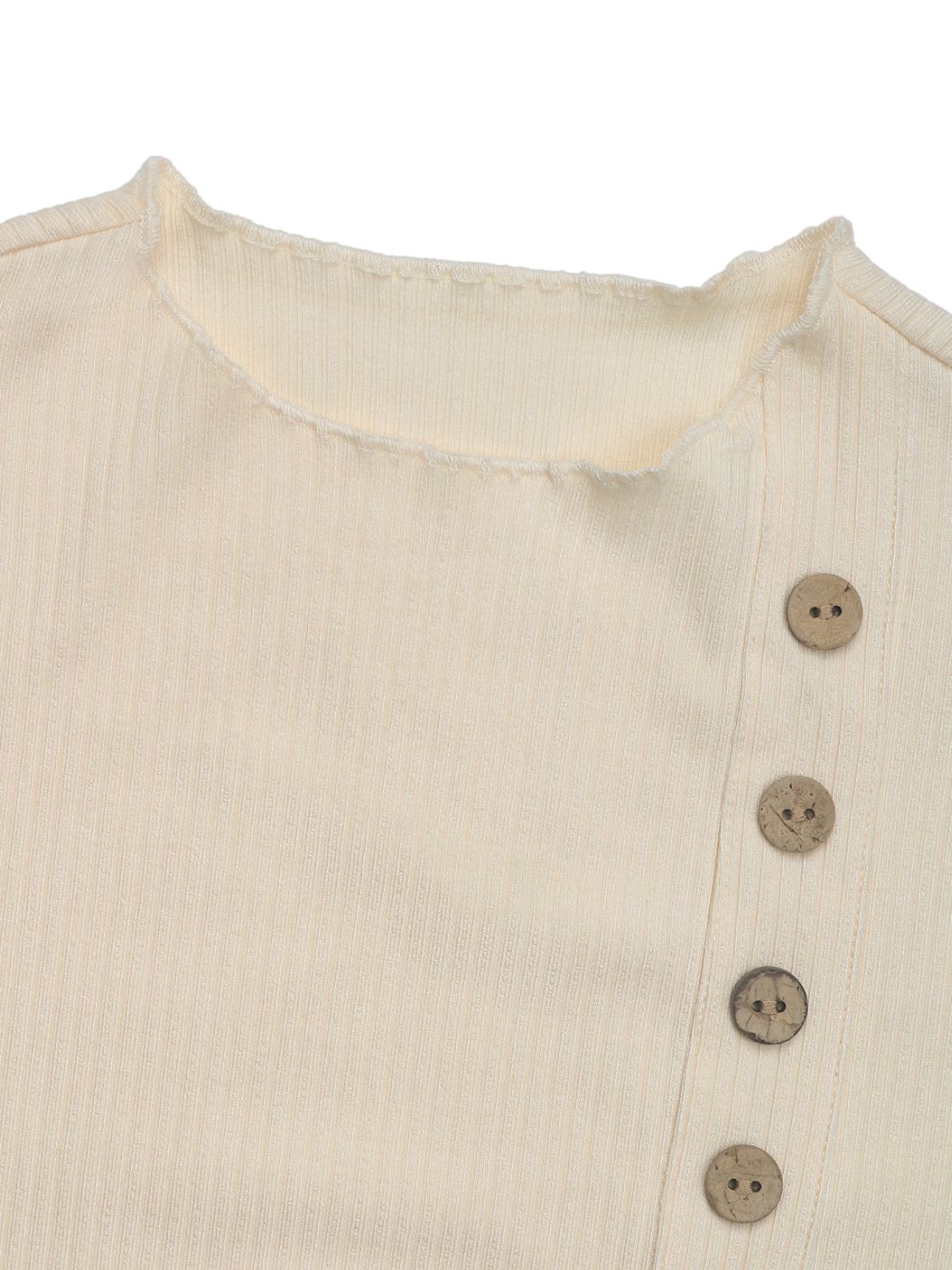 Button Round Neck Bodysuit - Chic