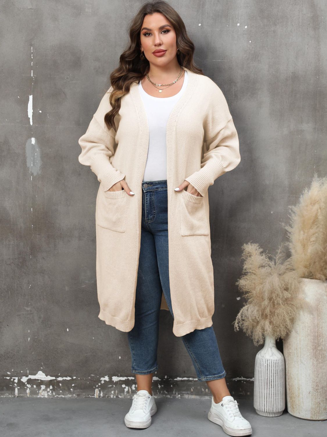 Plus Size Long Sleeve Cardigan