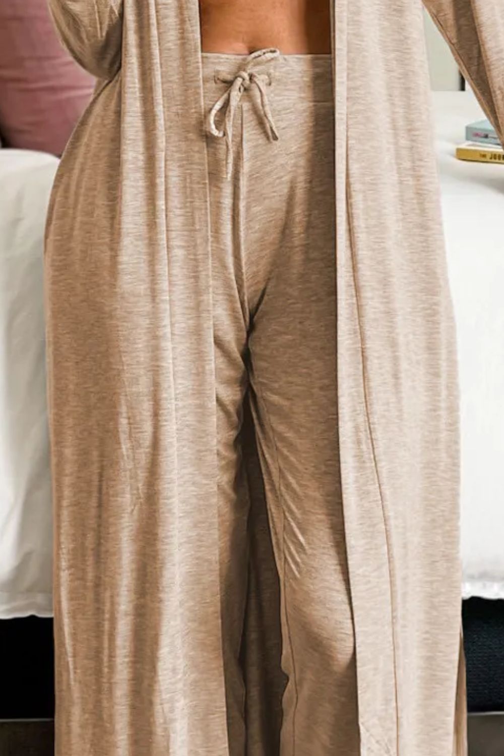 Open Front Long Sleeve Cardigan Set