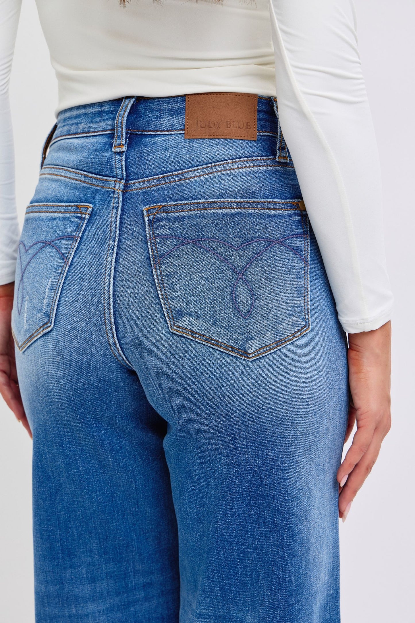 Judy Blue Distressed Wide Leg Jeans