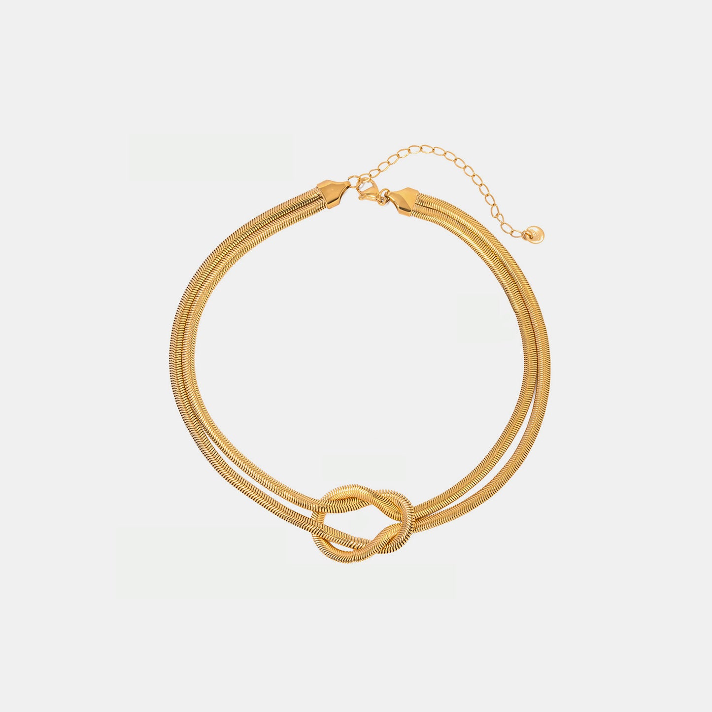 Double Layer Herringbone Choker Necklace