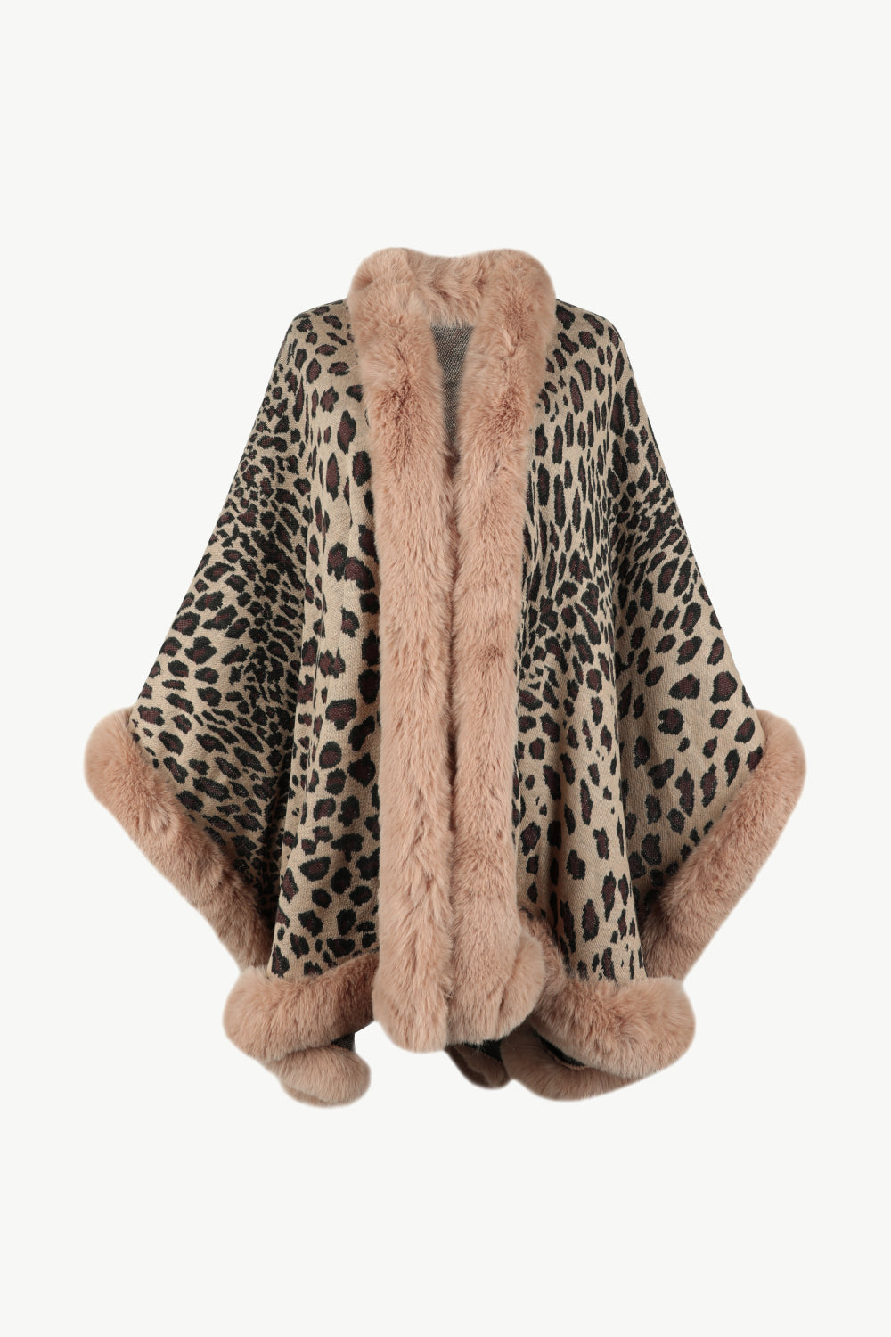 Leopard Open Front Poncho One Size