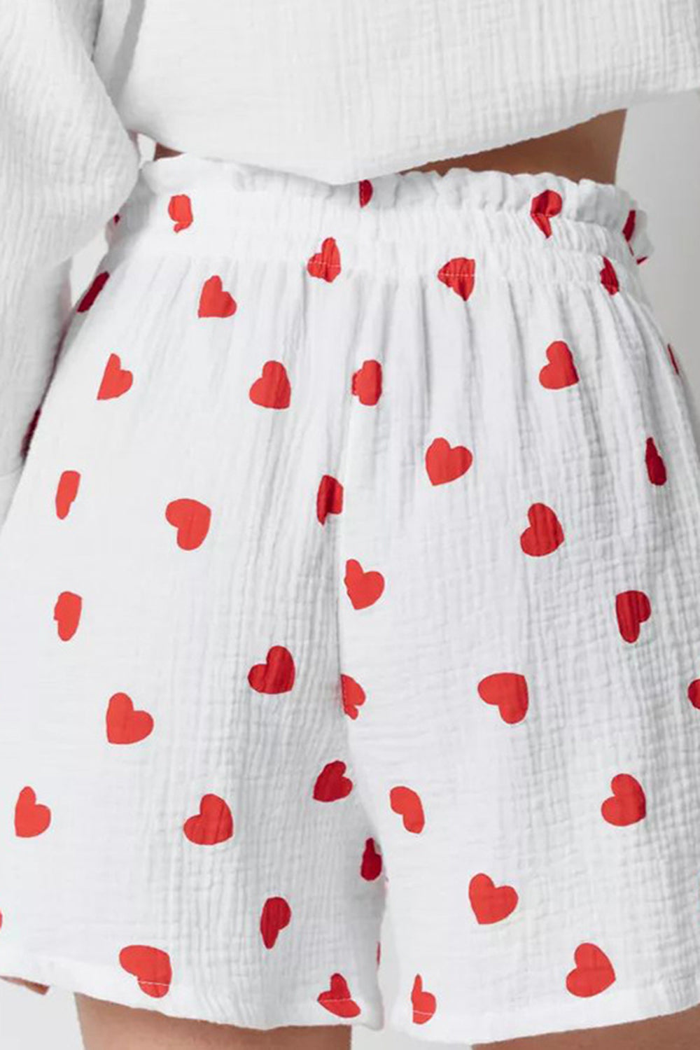 Basic Bae Heart Button Top Shorts Set