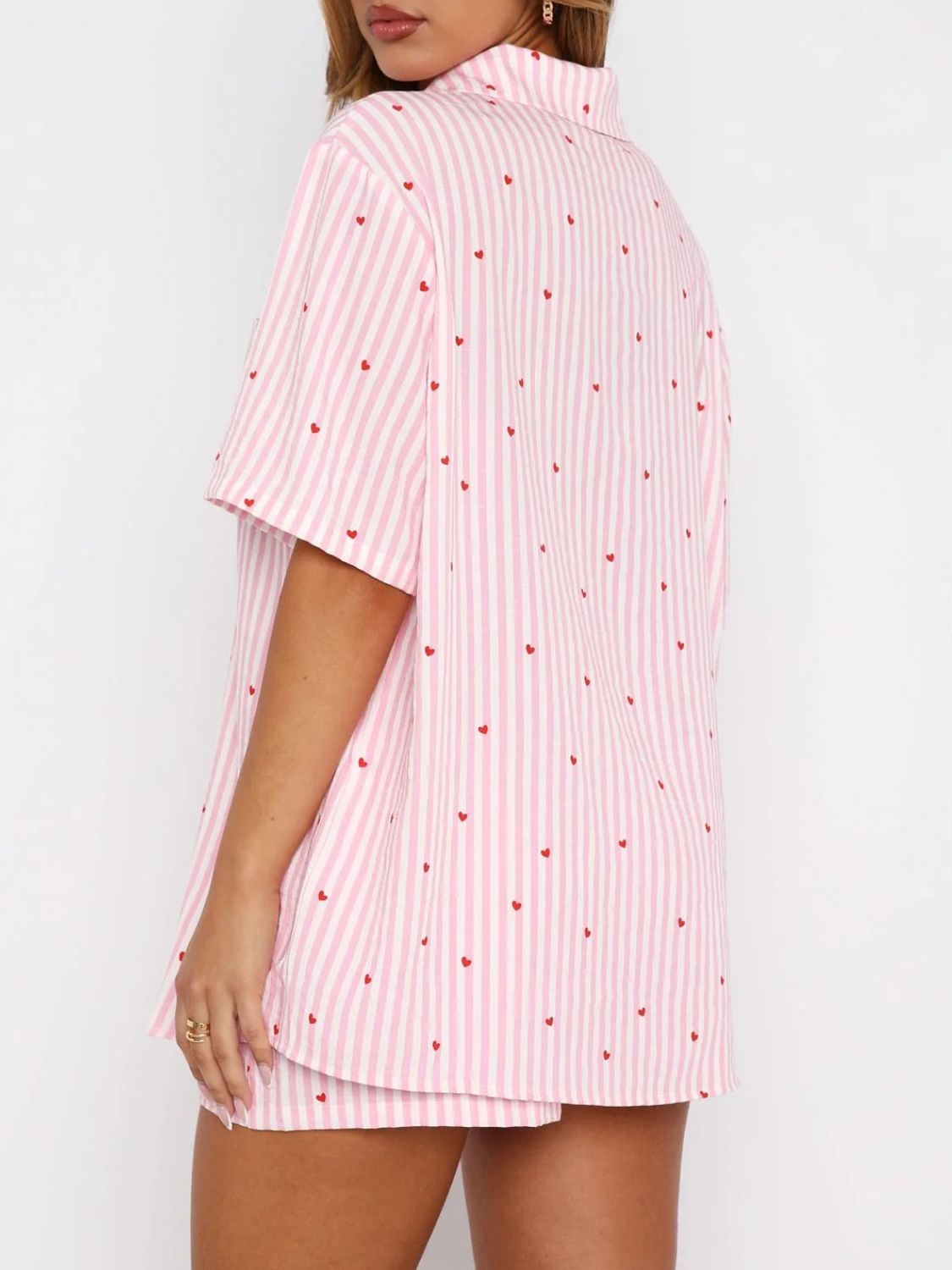 Valentine's Printed Collared Top Shorts