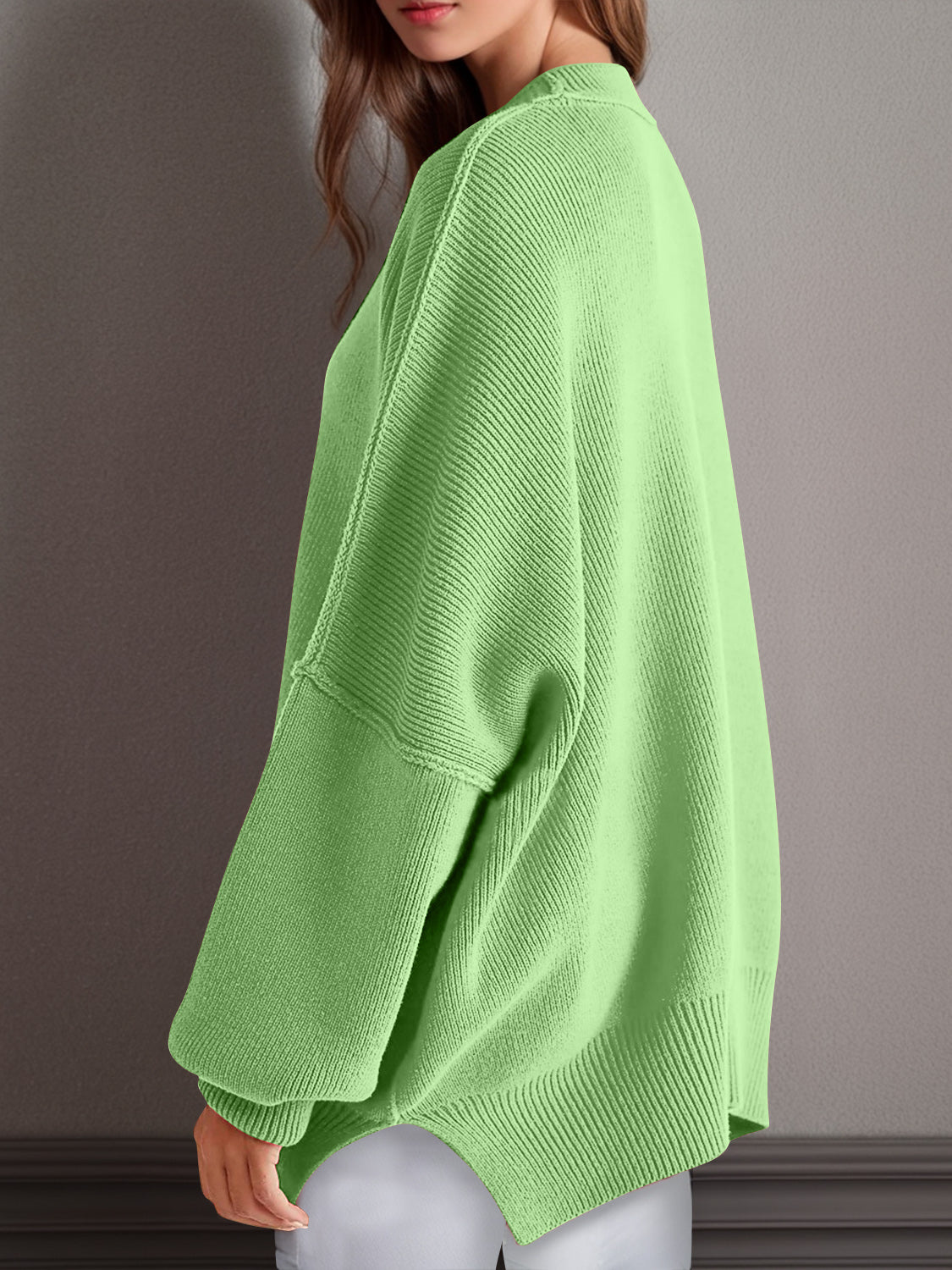 Double Take Side Slit Long Sleeve Top