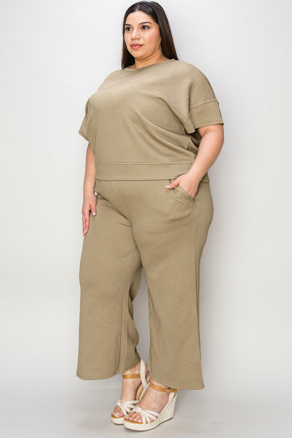 Texture Top & Pants Set - Comfy