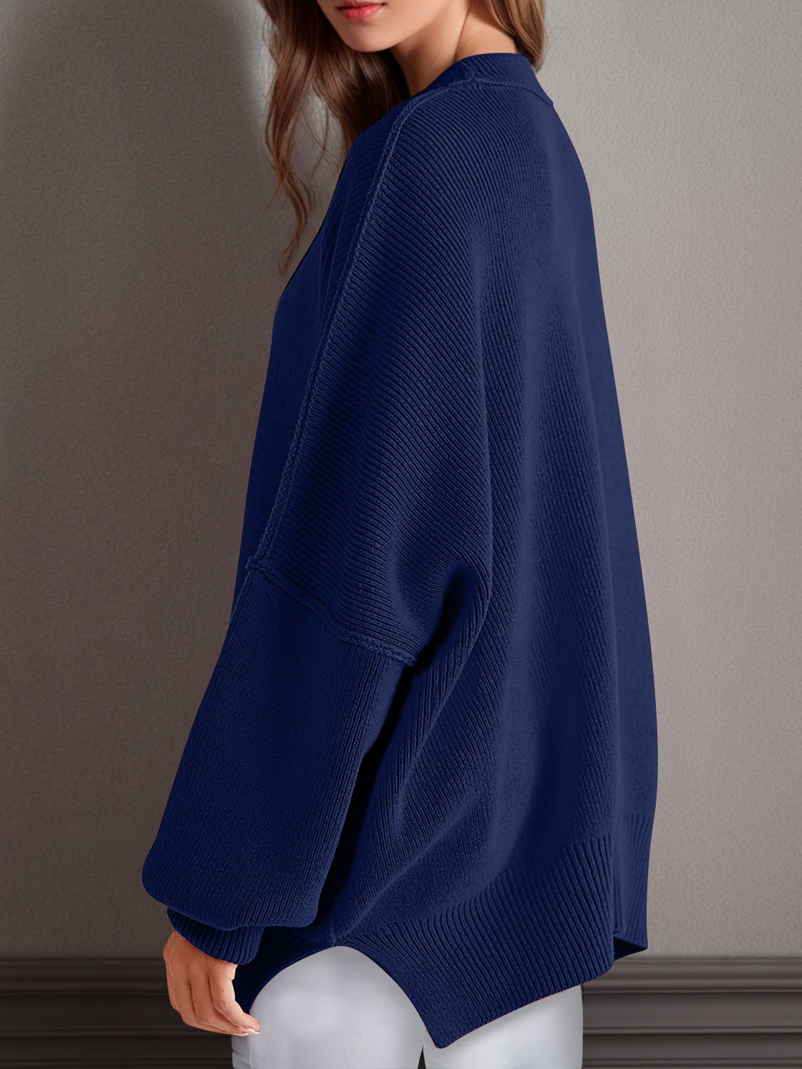 Double Take Side Slit Long Sleeve Top