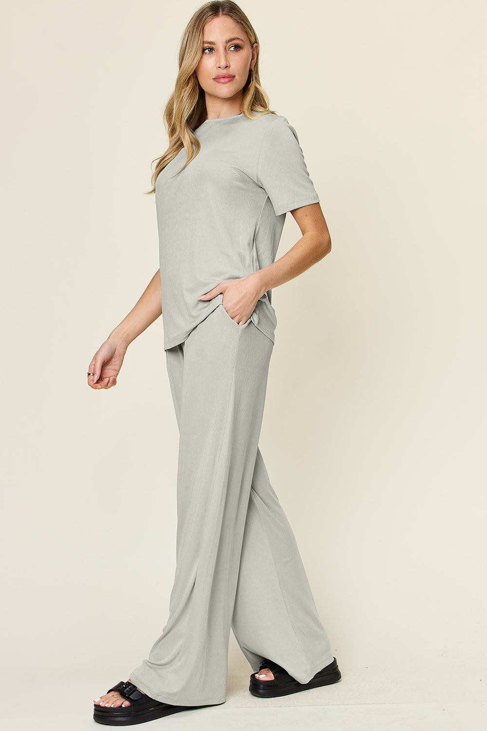 Double Take T-Shirt & Wide Leg Set