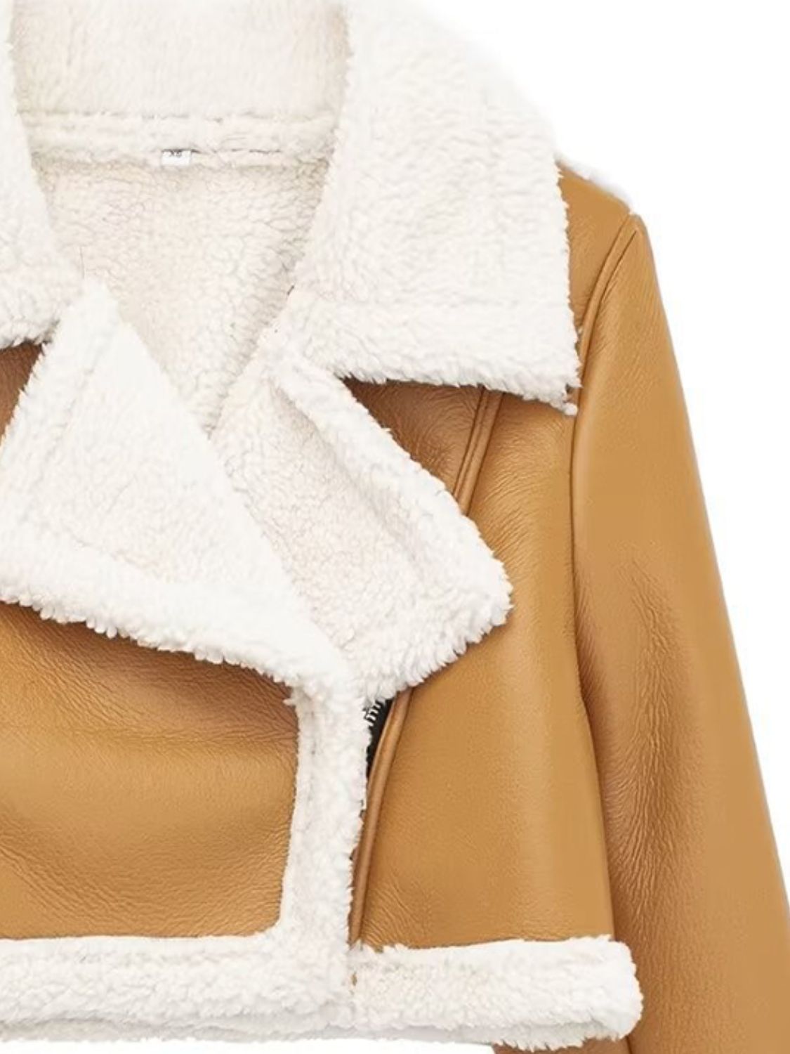 Collared Plush Cropped Jacket