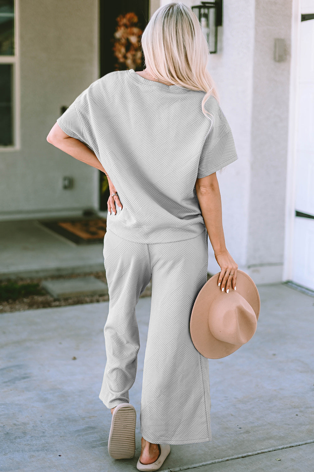Texture Top & Pants Set - Comfy