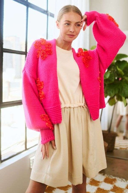 Floral Open Front Cardigan - Davi