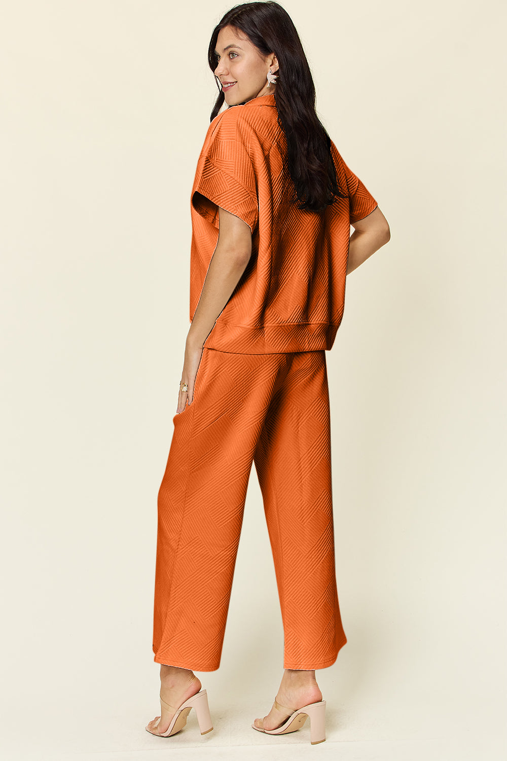 Double Take Half Zip Top & Pants Set