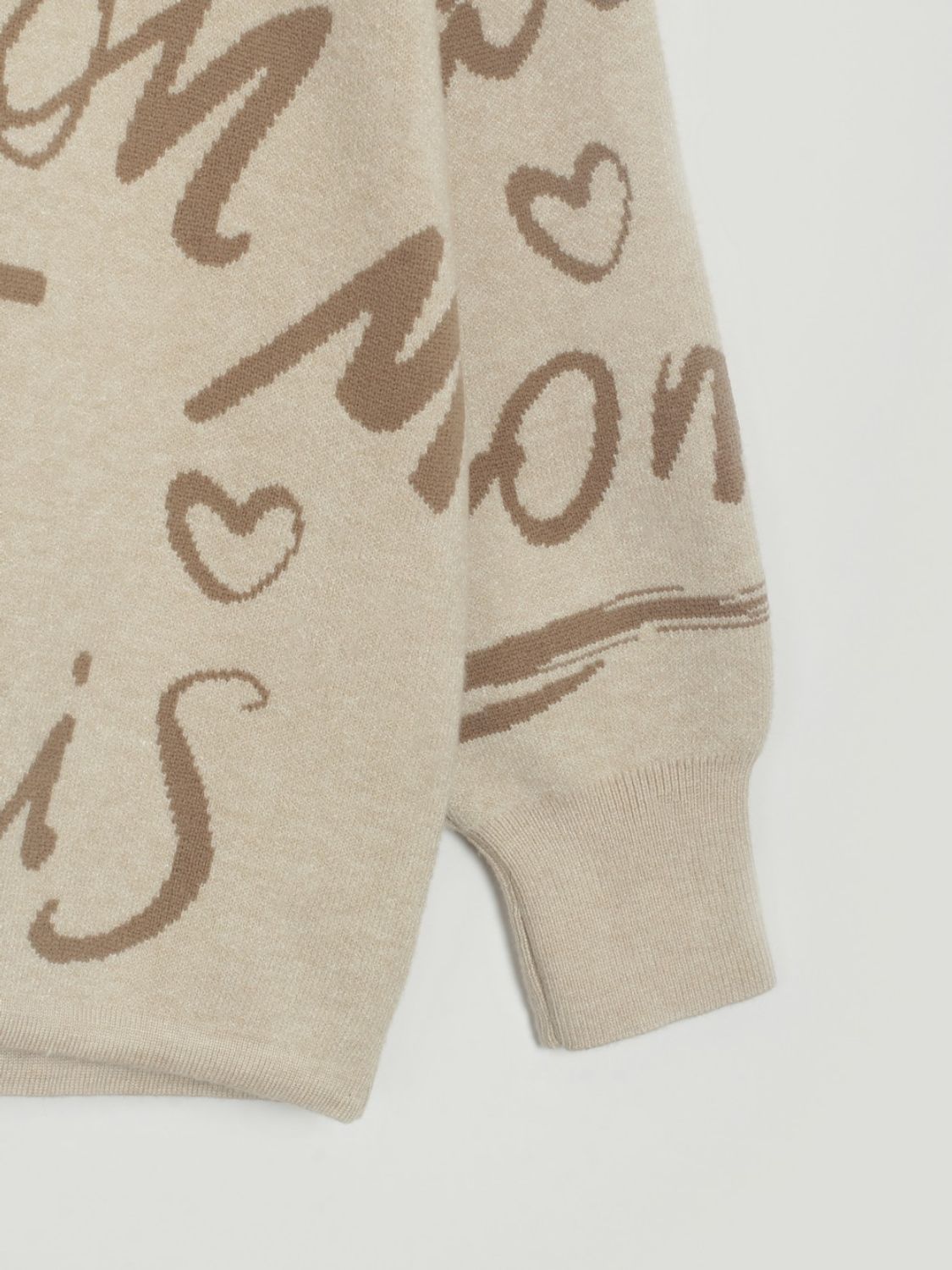 Drawstring Letter Pattern Sweater Drop