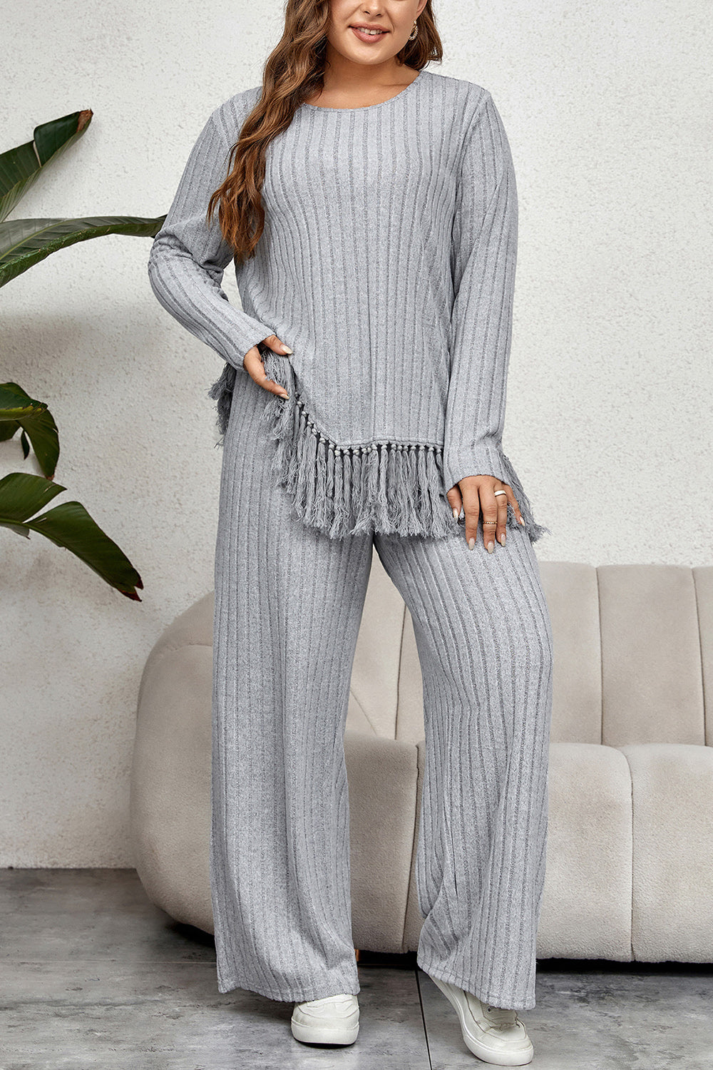 Honey Plus Size Tassel Hem Set