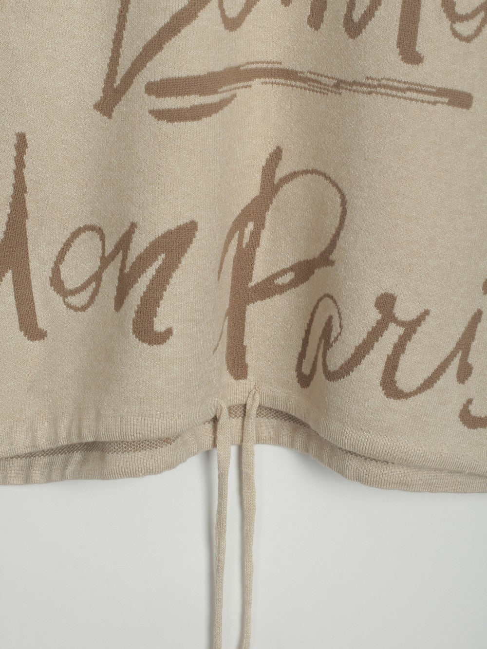 Drawstring Letter Pattern Sweater Drop