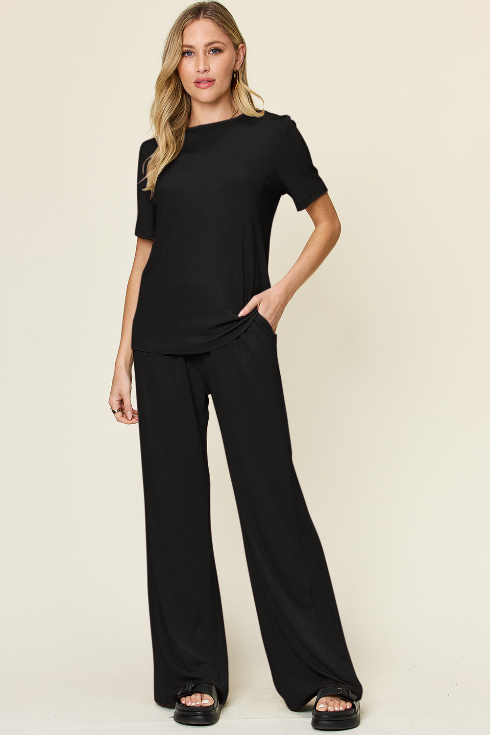 Double Take T-Shirt & Wide Leg Set