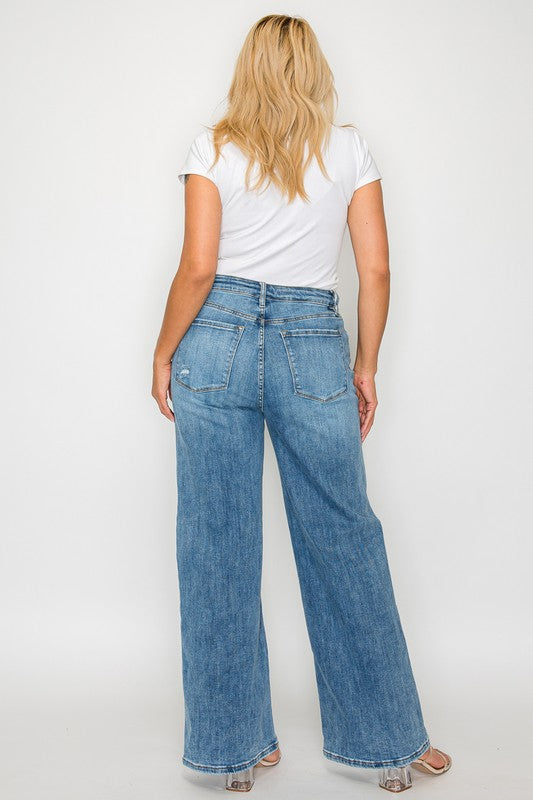 bytos High Rise Wide Leg Jeans Pocket